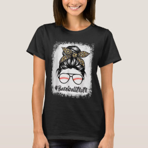 Baseball Mum Leopard Mothers Day Women Girls Baseb T-Shirt