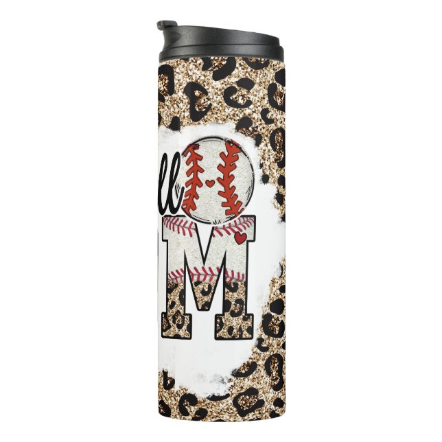 Baseball Mum Leopard Print Tumbler Sports Mama (Rotated Right)