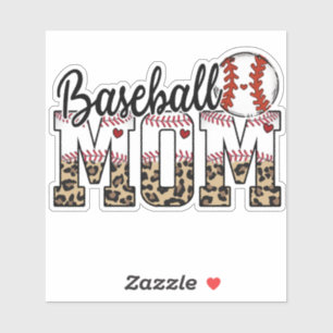 Baseball Mum Leopard Typography 