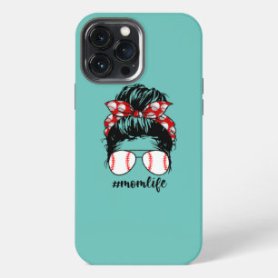 Baseball Mum Life Messy Bun Momlife Funny iPhone 13 Pro Max Case
