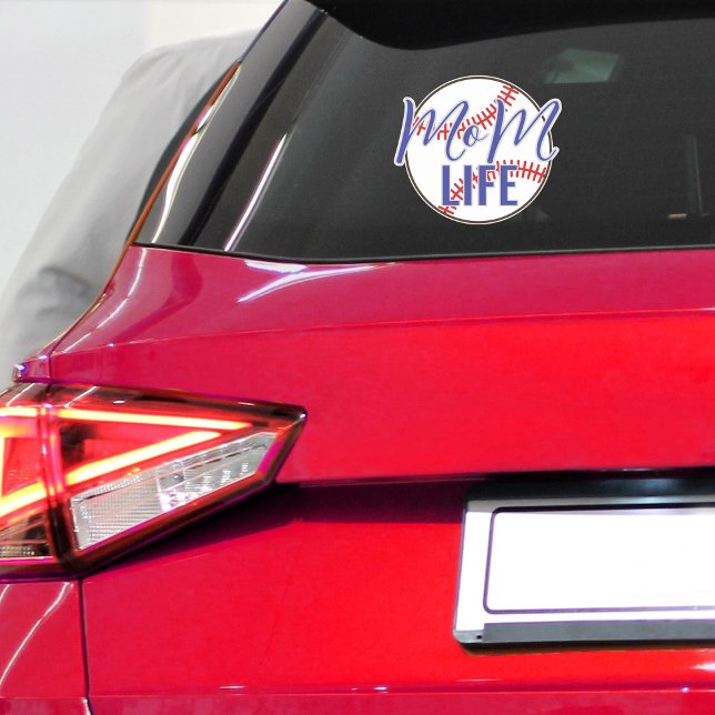 Baseball Mum Life Vinyl Car Window  (Baseball Mom Life sticker decal for car vinyl)