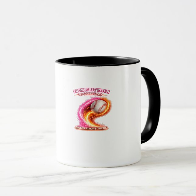 Baseball Mum Mug – From First Pitch to Game Day Mo (Front Right)