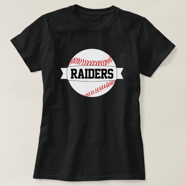 Baseball Mum or Fan Custom Team and Player Name T-Shirt (Design Front)