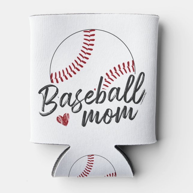 Baseball Mum, Personalised Name & Number - GLS Can Cooler (Front)