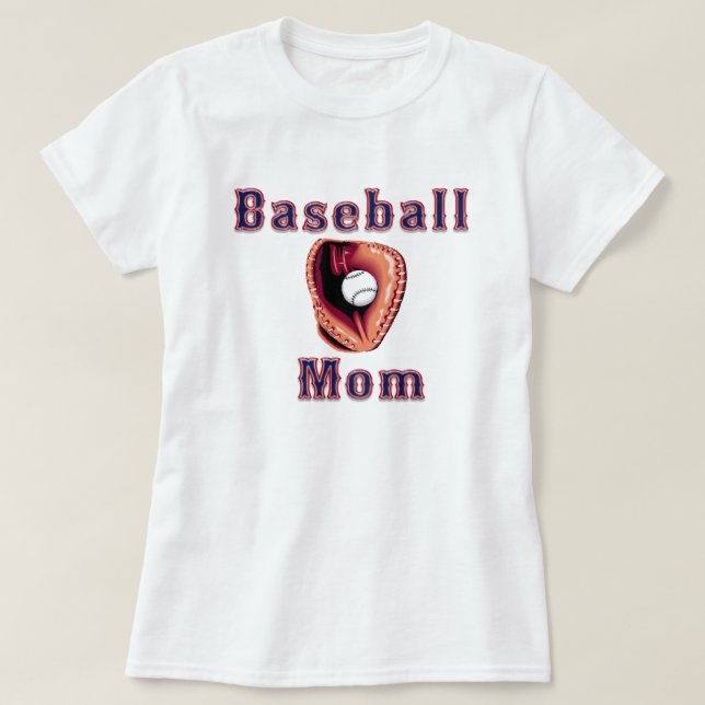 Baseball Mum...Powered by Caffeine with Name T-Shirt (Design Front)
