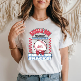 Baseball Mum Powered by Love and Cheers T-Shirt