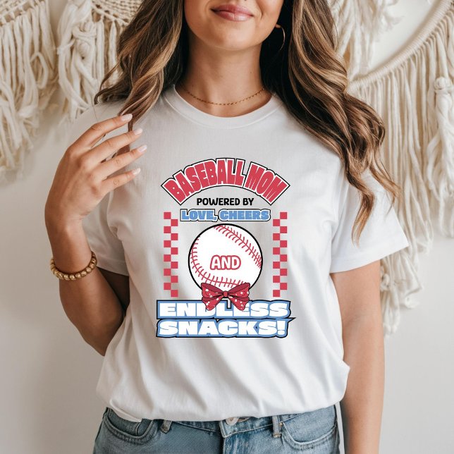 Baseball Mum Powered by Love and Cheers T-Shirt (Creator Uploaded)
