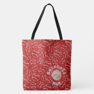 Baseball Mum Red  Print Bag