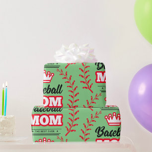 Baseball Mum Shirt The Best Ever Crown  Wrapping Paper