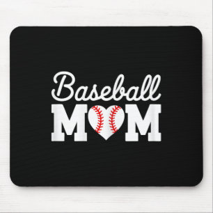 Baseball Mum Shirt Women Baseball Heart Mothers Da Mouse Mat
