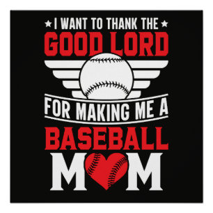 Baseball Mum Sports Parent Game Day Mother Poster