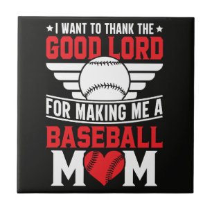 Baseball Mum Sports Parent Game Day Mother Tile