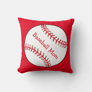 Baseball Mum Square Throw Pillow