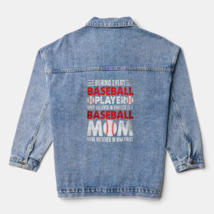 Baseball Mum Women Mother's Day Baseball Denim Jacket