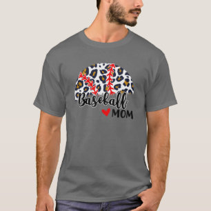 Baseball Mummy Cute Leoapard Baseball Graphic Mum T-Shirt