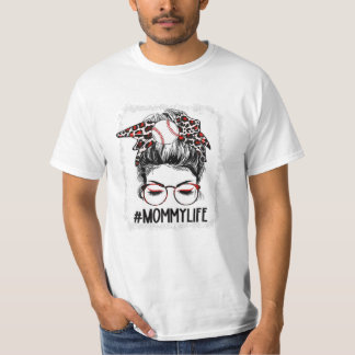 Baseball Mummy Messy Bun T-Shirt