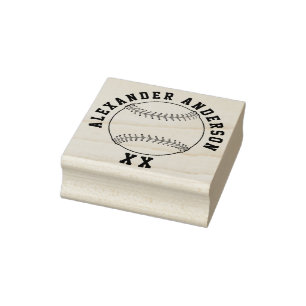 Baseball Name and Jersey Number Personalise  Rubber Stamp