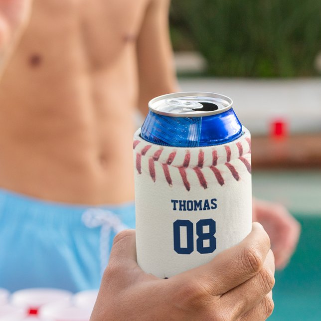 Baseball Name and Number Personalised Can Cooler (Creator Uploaded)