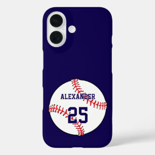Baseball Name & Number iPhone 16 Case