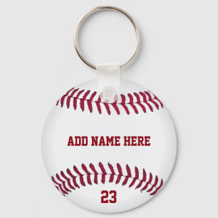 Baseball Name Number Customised Key Ring