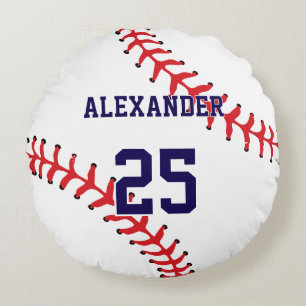 Baseball Name & Number Round Cushion