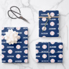 Baseball Name Pattern Navy Blue