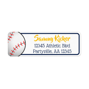 Baseball Navy & Gold Address
