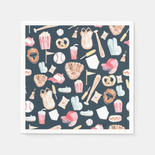 Baseball Navy Texture Napkin