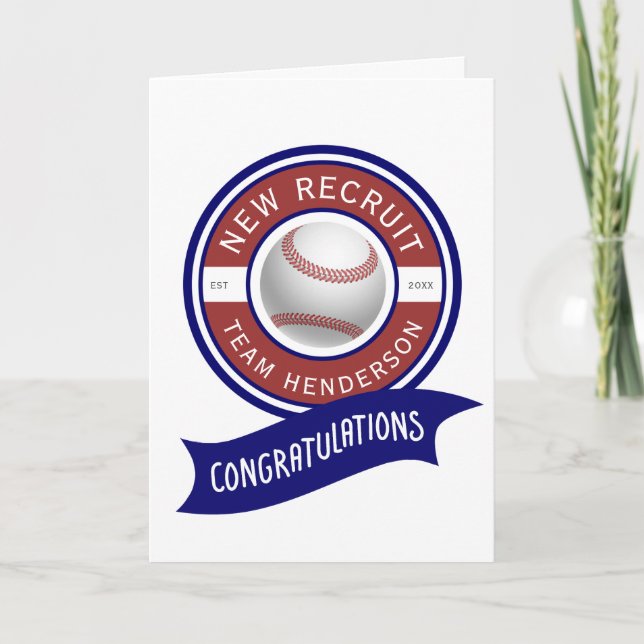 Baseball New Baby Congratulations Greeting Card (Front)
