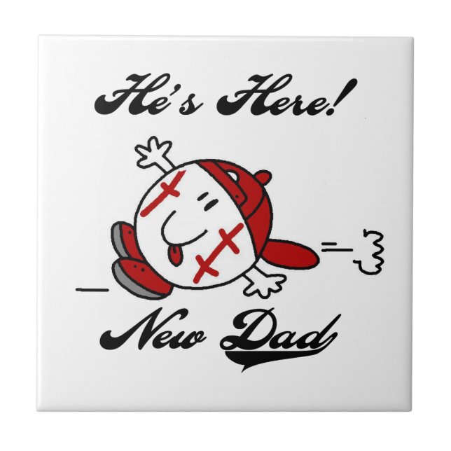 Baseball New Dad T-shirts and Gifts Tile (Front)