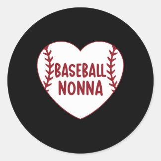 Baseball Nonna He Baseball Grandma Mother'S Day Classic Round Sticker