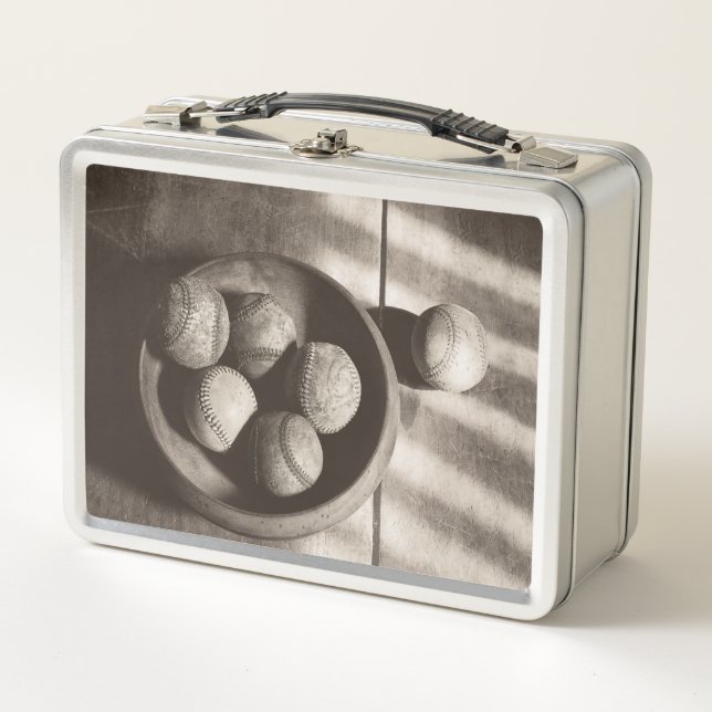 Baseball Nostalgia - Baseballs Metal Lunch Box (Front)