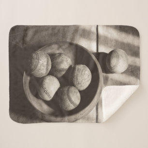 Baseball Nostalgia - Baseballs Sherpa Blanket