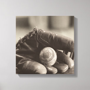 Baseball Nostalgia - Mitt and Baseball Canvas Print