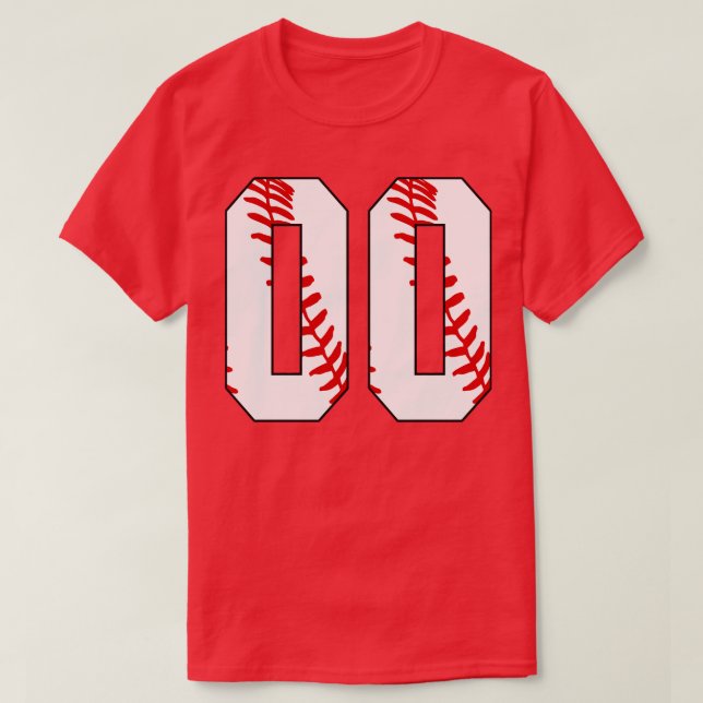 Baseball Number 00 00 Baseball  Jersey Favourite P T-Shirt (Design Front)