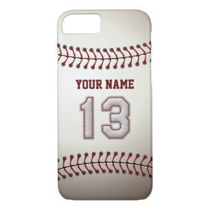 Baseball Number 13 with Your Name - Modern Sporty iPhone 8/7 Case
