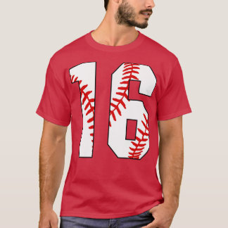 Baseball Number 16 16 Baseball Jersey Favourite P T-Shirt