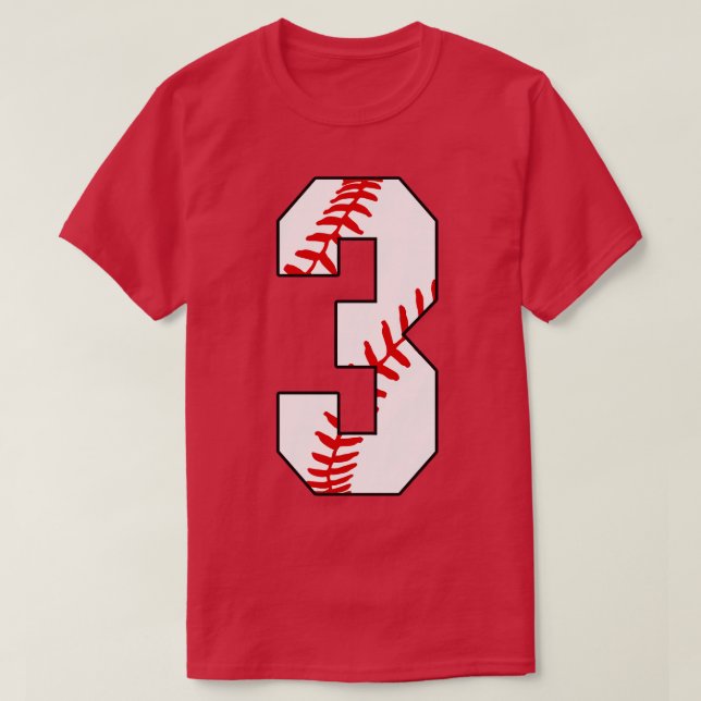 Baseball Number 3 3 Baseball  Jersey Favourite Pla T-Shirt (Design Front)