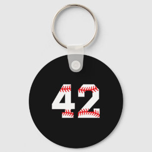 Baseball Number 42 1 Key Ring