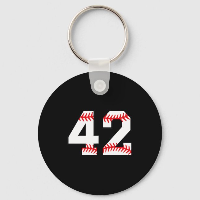Baseball Number 42 1 Key Ring (Front)