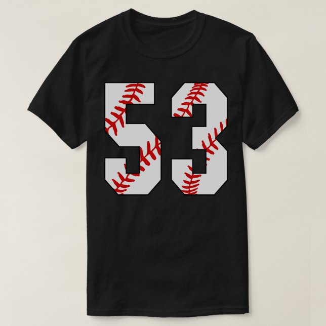 Baseball Number 53 53 Baseball  Jersey Favourite P T-Shirt (Design Front)