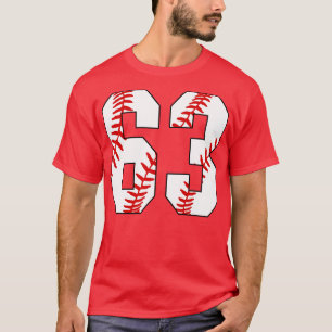 Baseball Number 63 63 Baseball Jersey Favourite P T-Shirt