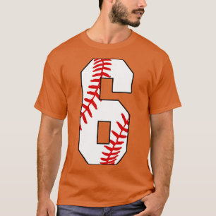 Baseball Number 6 6 Baseball  Jersey Favourite Pla T-Shirt