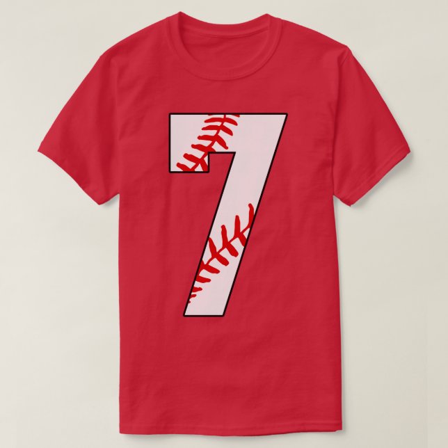 Baseball Number 7 7 Baseball  Jersey Favourite Pla T-Shirt (Design Front)
