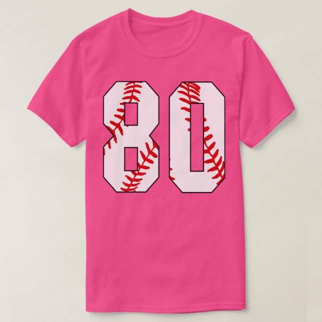 Baseball Number 80 80 Baseball  Jersey Favourite P T-Shirt (Design Front)