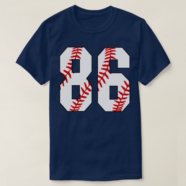Baseball Number 86 86 Baseball  Jersey Favourite P T-Shirt (Design Front)