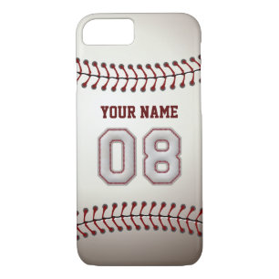 Baseball Number 8 with Your Name - Modern Sporty iPhone 8/7 Case