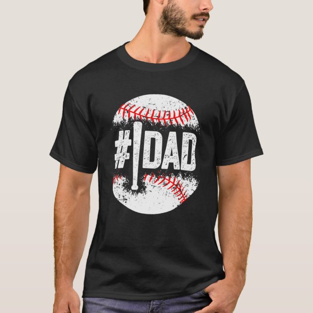 Baseball Number One Daddy Son Baseball Father s Da T-Shirt (Front)