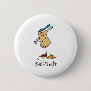 Baseball Nut 6 Cm Round Badge