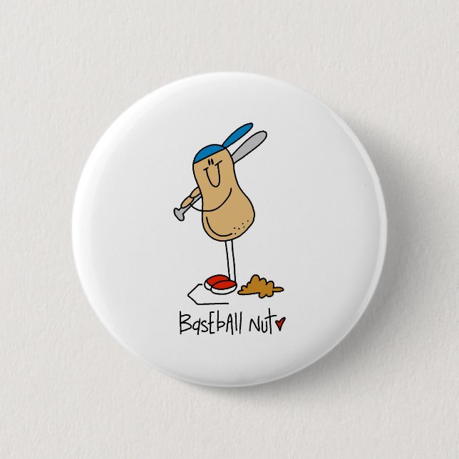 Baseball Nut 6 Cm Round Badge (Front)